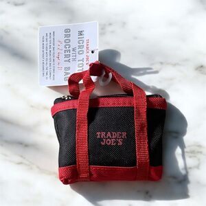 Trader Joe's Black and Red Grocery Bag Micro Tote. NWT